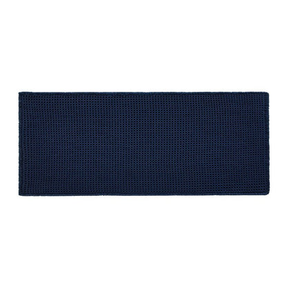TYUU Waffle Bath Mat, Boho Bathroom Rugs Non Slip Washable Super Absorbent Quick Dry Bath Mat Farmhouse Bathroom Decor, 48"x24" Navy Blue