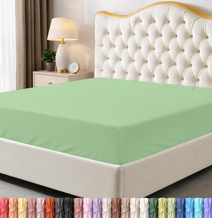 Utopia Bedding King Fitted Sheet - Deep Pocket Soft Microfiber - Shrinkage & Fade Resistant - Sage Green