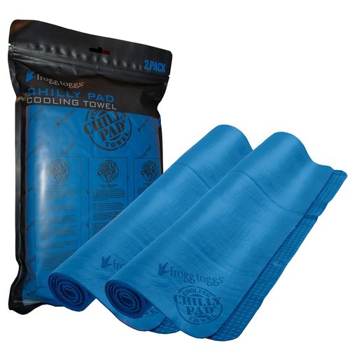 FROGG TOGGS Chilly Pad Cooling Towels, Blue - 2 Pack, 33"x13"