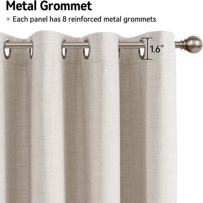 100% Blackout Shield Blackout Curtains - Thermal Insulated Room Darkening Drapes | Beige, 50" W x 84" L, 2 Panels