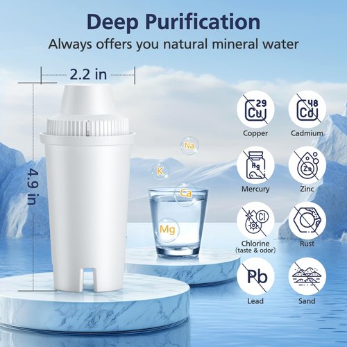 Cabiclean Replacement for Brita Filter, Brita Water Pitchers and Dispensers, Classic OB03, Mavea 107007, and More, NSF Certified Pitcher Water Filter, Half Year Filter Supply, 3 Count
