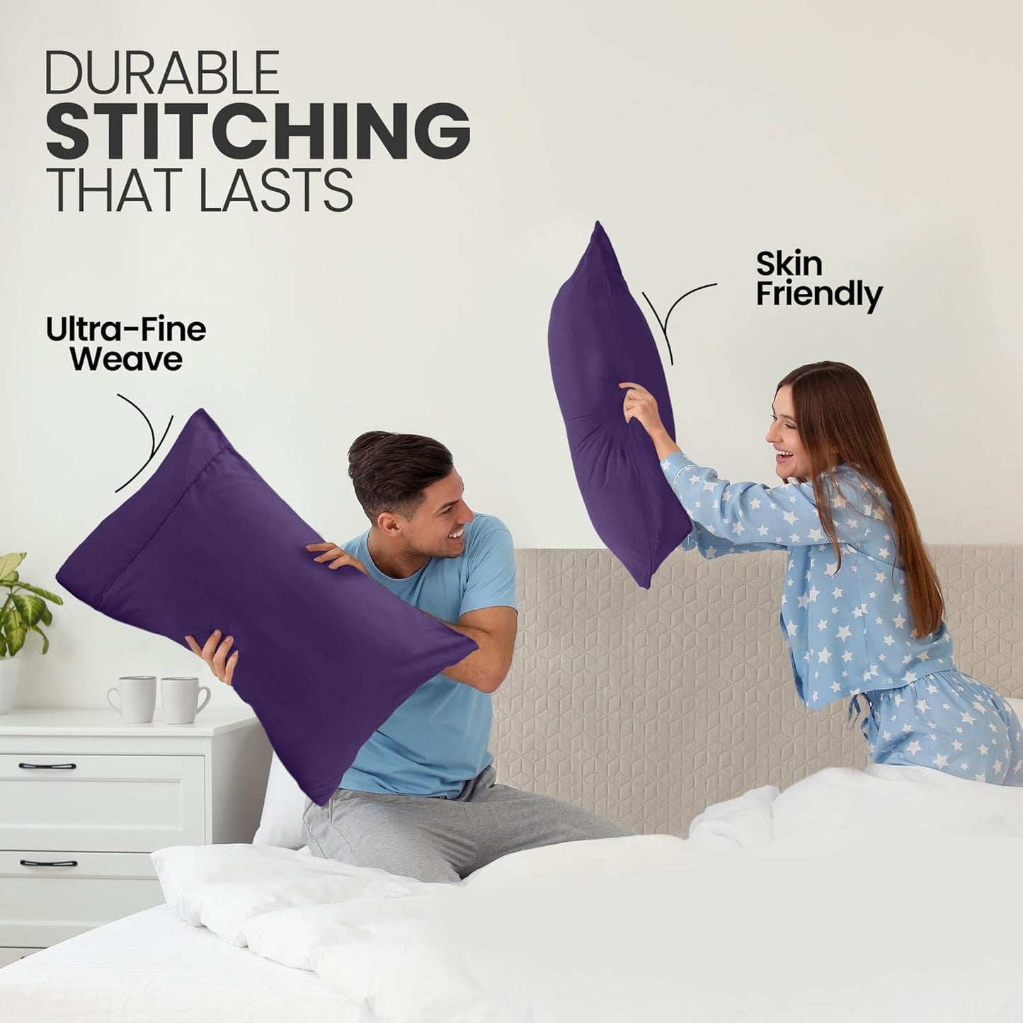 Utopia Bedding Queen Pillow Cases - Soft Brushed Microfiber - 2 Pack, Fade Resistant, 20 x 30 Inches | Eggplant Color