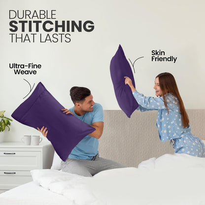 Utopia Bedding Queen Pillow Cases - Soft Brushed Microfiber - 2 Pack, Fade Resistant, 20 x 30 Inches | Eggplant Color