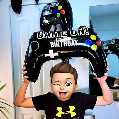 Skiennix Video Game Balloons - Giant Controller Mylar Foil Set for Kids' Birthday Party | 5 Pieces