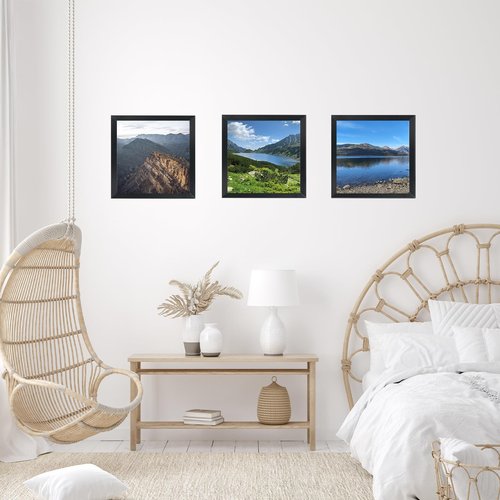 JCJMY 6x6 Picture Frame Black for Wall Hanging or Tabletop, Wall Mounting Horizontally or Vertically, 6 x 6 Square Wall Gallery Poster Photo Frame with Shatter Resistant Plexiglass, Black