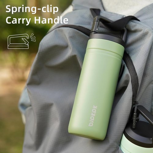 BJPKPK Insulated Water Bottle - 20 Oz Double Wall Stainless Steel Travel Mug | Barbie Pink with 2 Lids