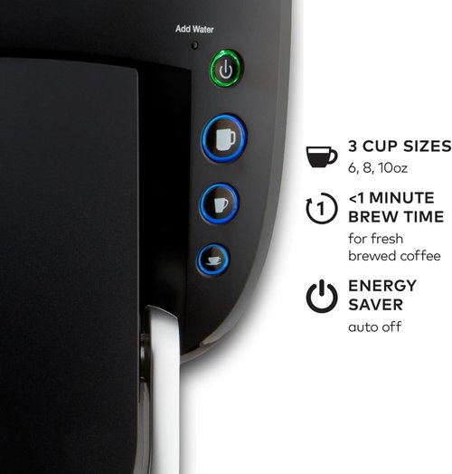 Keurig K-Compact Single-Serve Coffee Maker - 3 Brew Sizes, Smart Start, 36oz Reservoir | Black