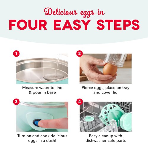 Dash Deluxe Egg Cooker | 3-in-1 Boiler, Poacher & Steamer - Holds 12 Eggs, Dishwasher Safe, BPA Free