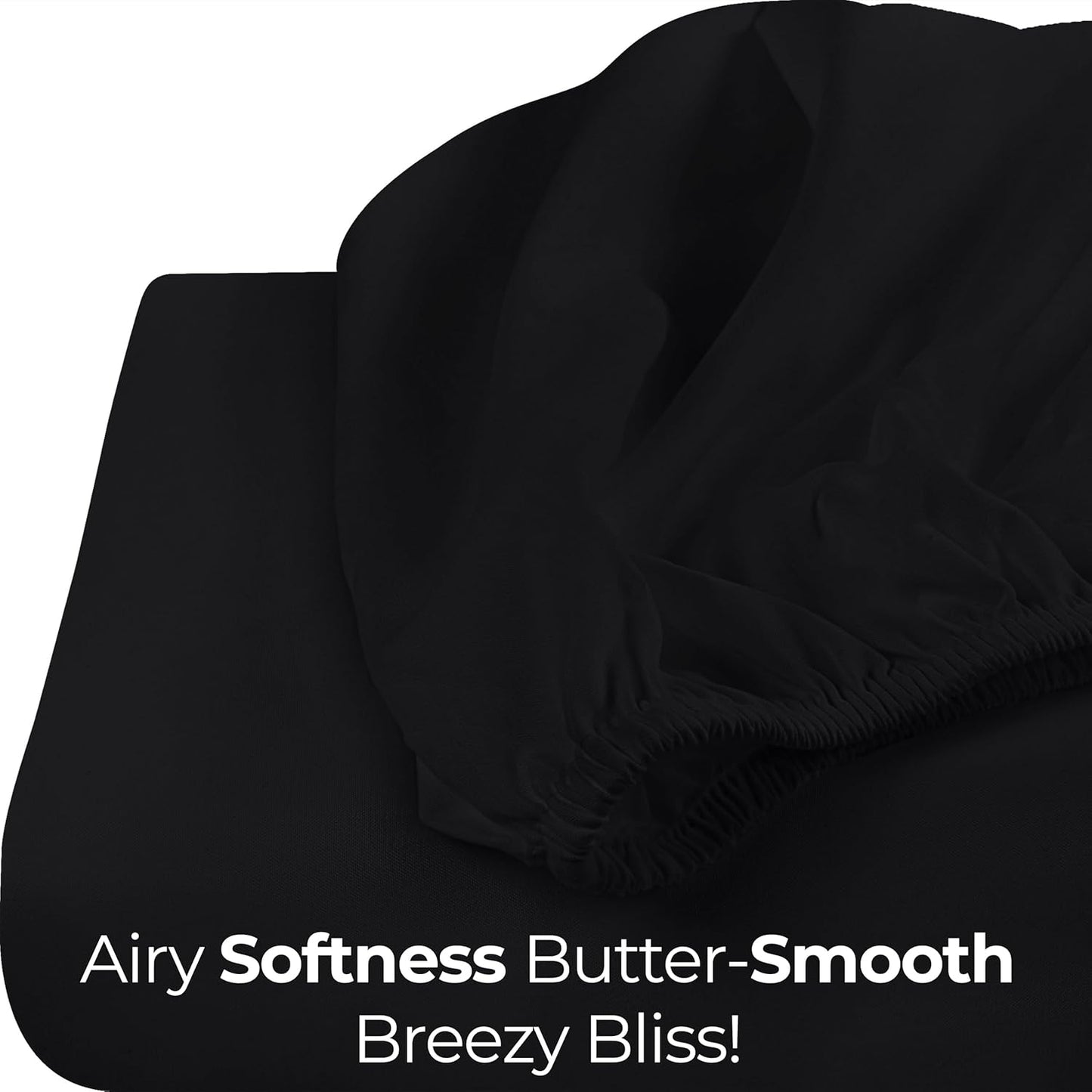 Utopia Bedding Full Fitted Sheet - Deep Pocket Microfiber - Soft, Shrinkage & Fade Resistant - Black