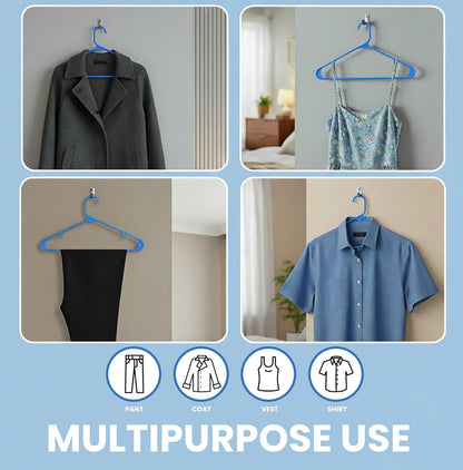Utopia Home Plastic Hangers - Durable & Space-Saving Clothes Hangers with Hooks | 30 Pack (Blue)