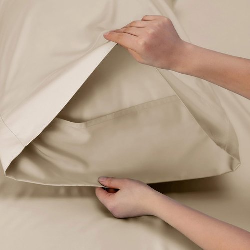 Bedsure Cooling Sheets - Twin Size Bamboo Rayon | Breathable, Soft & Luxurious Beige Bedding for Hot Sleepers