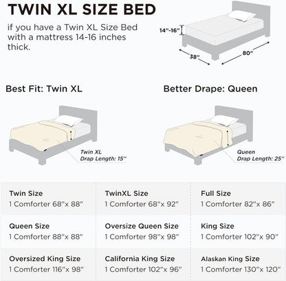 Bedsure Comforter Duvet Insert - All-Season Twin XL Quilted Bedding, GentleSoft Down Alternative, Black 92 x 68 Inches
