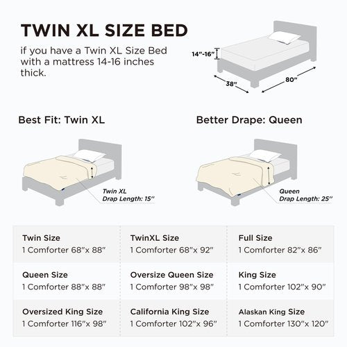 Bedsure Comforter Duvet Insert - Quilted Comforters Twin XL Size, All Season Duvet, GentleSoft Down Alternative Bedding, with 8 Tabs, Gifts for Women/Men, Beige, Twin XL 92 x 68 Inches