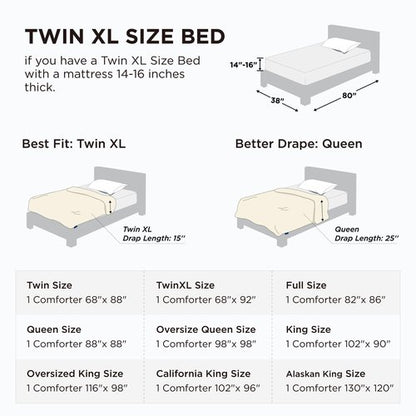 Bedsure Comforter Duvet Insert - Quilted Comforters Twin XL Size, All Season Duvet, GentleSoft Down Alternative Bedding, with 8 Tabs, Gifts for Women/Men, Beige, Twin XL 92 x 68 Inches