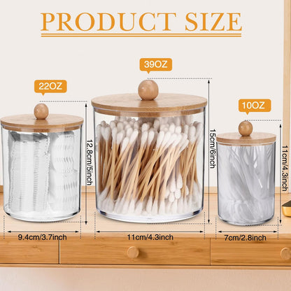 Meanplan Apothecary Jars - Clear Plastic Storage Containers with Lids | 10/22/39 oz, 9 Pack