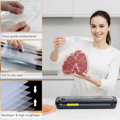 MegaWise Vacuum Sealer Bags - 6 Inch Wide, 19.6 Feet Long | Ideal for Meal Prep & Sous Vide Cooking