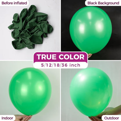 Bezente Green Balloons - 150 Pack 5-Inch Matte Light Green Latex Balloons for Parties & Events