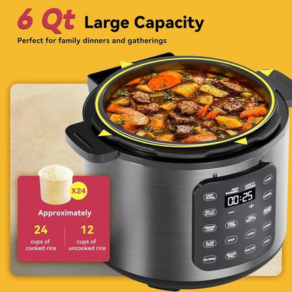 Instant Pot | 6 Quart Electric Pressure Cooker - Non-Stick Pot with 12 Preset Functions & Touchscreen