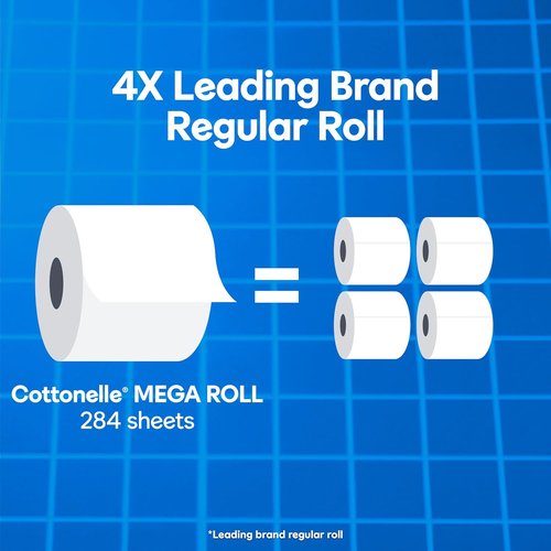 Cottonelle Ultra Clean Toilet Paper - 4 Mega Rolls (Equivalent to 16 Regular Rolls)