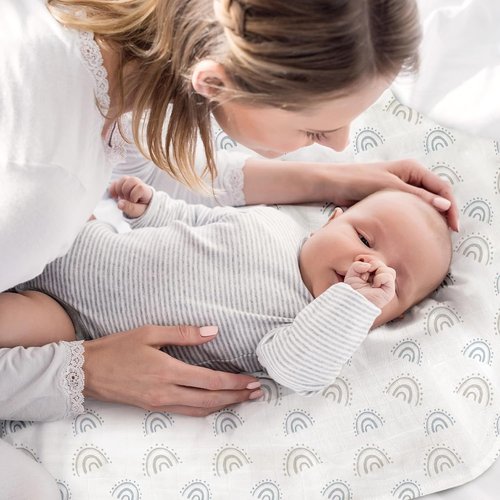 Graceful Baby Burp Cloths - Large 27 x 27 Inches | 6 Pack Soft Muslin Burping Rags for Newborns