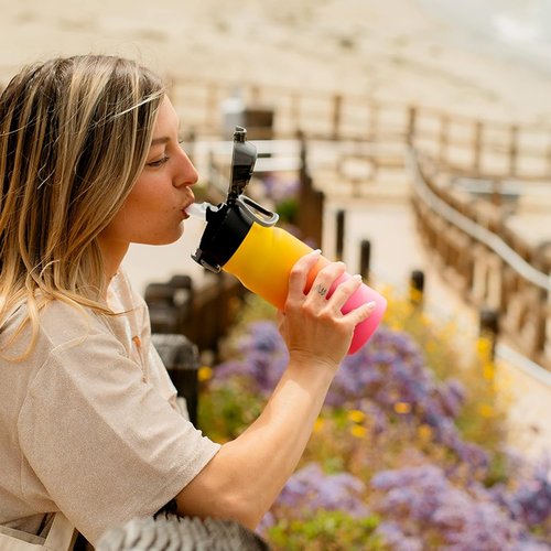 BJPKPK 14oz Insulated Water Bottle - Stainless Steel, BPA-Free, Leak-Proof | Lavender Green