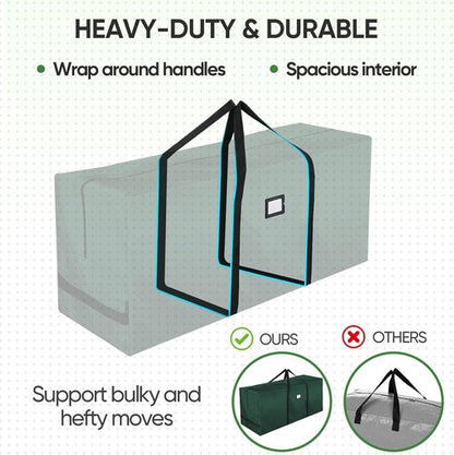 BALEINE Christmas Tree Storage Bag - Heavy Duty 9 ft Extra Large with Reinforced Handles & Dual Zippers (Green)