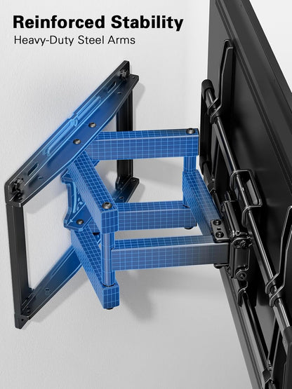 Pipishell Full Motion TV Wall Mount - Swivel Dual Arms for 40-82 Inch TVs | Max VESA 600x400mm, 110 lbs Capacity