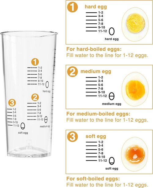 Evoloop Rapid Egg Cooker - Electric 12-Egg Capacity for Soft, Medium, Hard Boiled & Poached Eggs | BPA-Free Grey Design