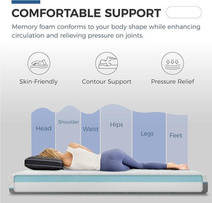 FATHOM Firm Twin Mattress - 6 Inch Memory Foam for Back Pain Relief | Cool Sleep with Gel Foam