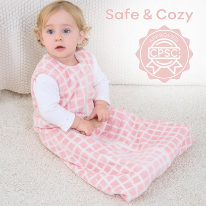 Yoofoss Baby Sleep Sack 6-12 Months, 1.5 Tog Sleep Sack, Fleece Baby Wearable Blanket with 2-Way Zipper, Infant Sleeping Sack, Soft Warm Lightweight(Small)
