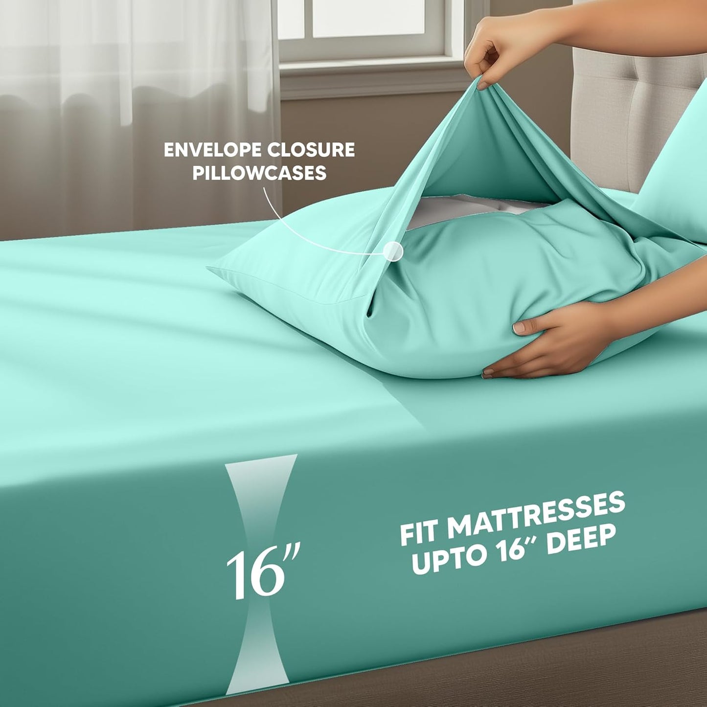 Utopia Bedding Twin XL Sheet Set - Soft & Breathable Microfiber, 3-Piece in Spa Blue