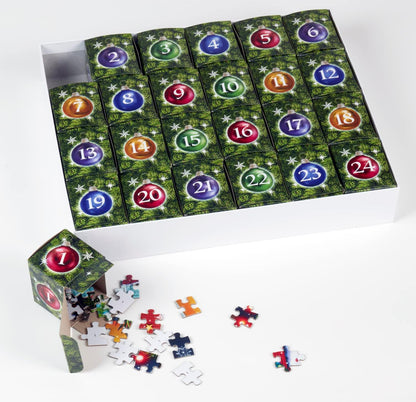 Vermont Christmas Company Advent Calendar Jigsaw Puzzle - 1000 Pieces Stained Glass Nativity Scene