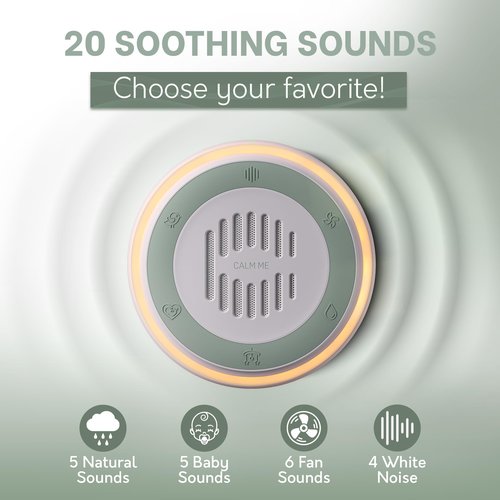Wall Plug in White Noise Sound Machine for Office Privacy & Noise Canceling, White Noise Machine for Sleeping Adults & Baby, Therapy Noise Blocker with 20 Soothing Sounds & Nightlight by Calm Me.