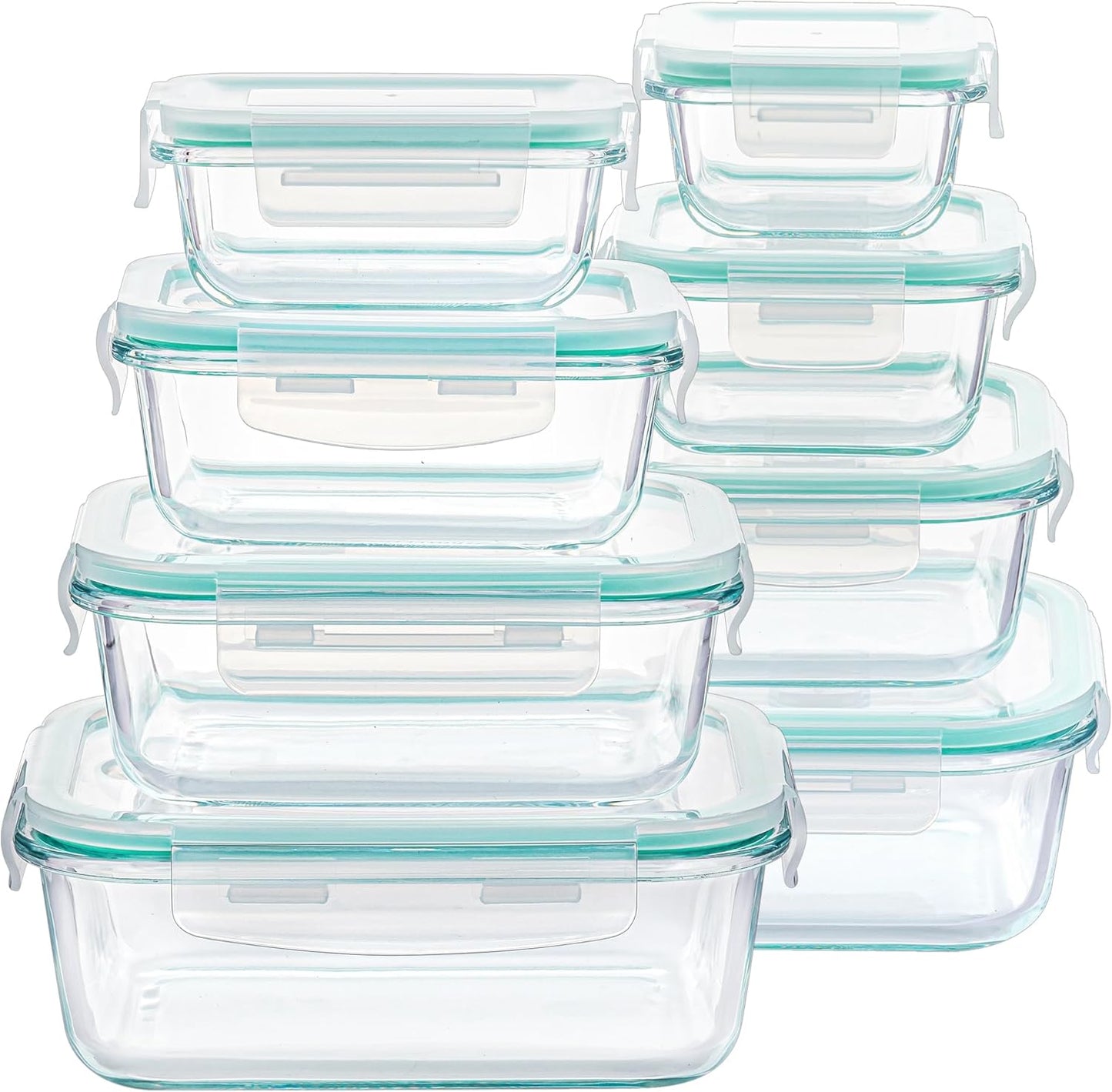 Vtopmart Glass Storage Containers - 8 Pack & Overnight Oats Jars - Durable, BPA-Free Design