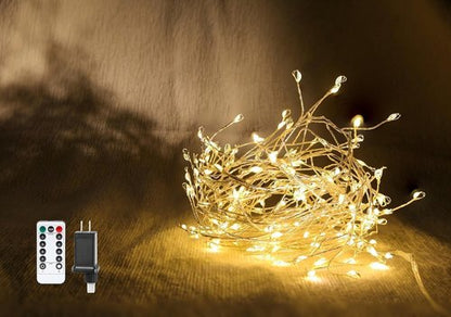 Fairy Lights 10 Feet - 200 LEDs Waterproof String Lights with Remote | 8 Lighting Modes for Bedroom & Wedding, Warm White