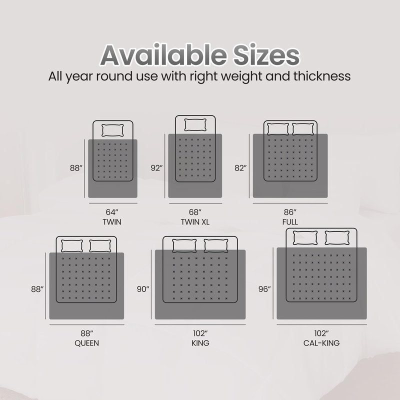 Utopia Bedding Queen Comforter Duvet Insert, Quilted Grey Comforter with Corner Tabs, Box Stitched Down Alternative Comforters Queen Size 88 x 88 inches