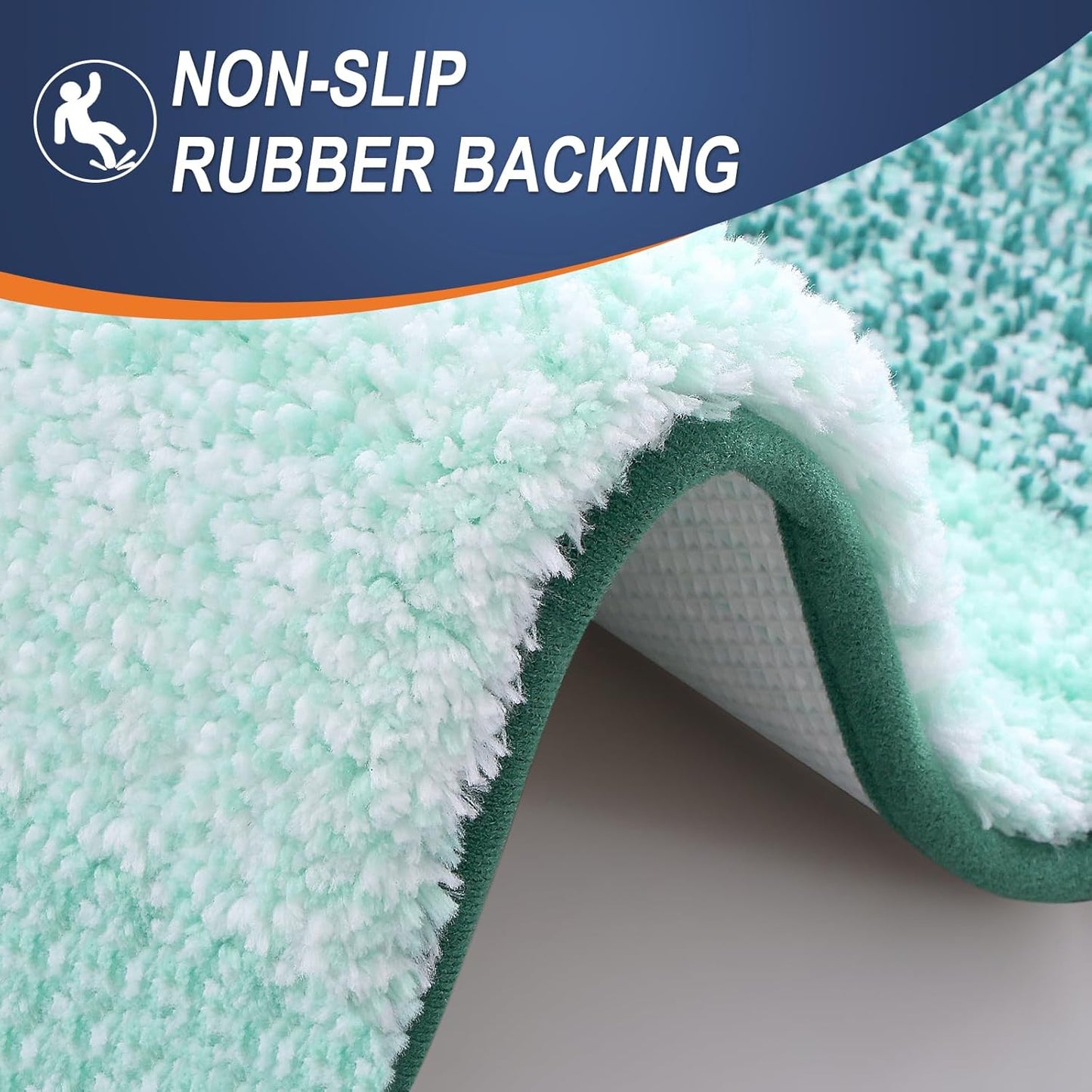OLANLY Bathroom Runner Rug - Extra Soft Microfiber Mat with Rubber Backing | 47x17 Inches, Quick Dry, Blackish Green