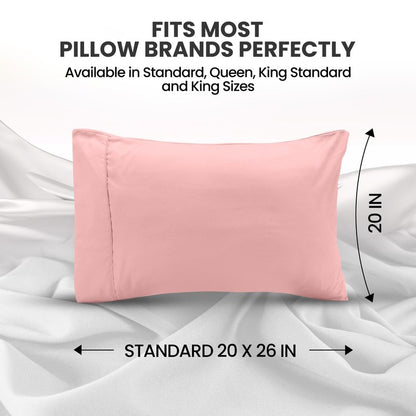 Utopia Bedding Pillow Cases King Size 2-Pack – Soft Brushed Microfiber – Envelope Closure – Perfect for Hospitals, Hotels, Guest Rooms – Oeko-TEX Certified, 20x40 Inches (Pink)