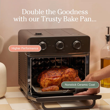 Our Place Wonder Oven Essentials Kit - Extra Air Fryer Basket & Nonstick Bake Pan | Eco-Friendly, Oven Safe | Blue Salt