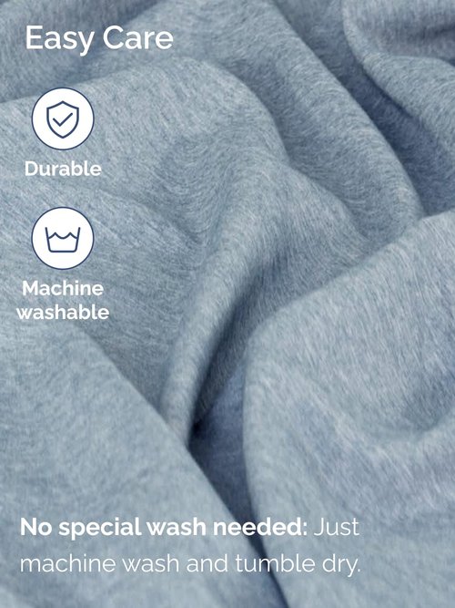 Extra Deep King Fitted Sheet - Hotel Luxury Single Fitted Sheet Only - Easily Fits 18 inch to 24 inch Mattress - Ultra Soft, Wrinkle Free with Extra Deep Pockets - Breathable & Comfy - Heathered Blue