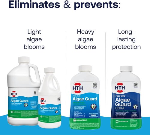 HTH 67089 Algae Guard Ultra - Long Lasting Swimming Pool Care Chemical, 32 Fl Oz