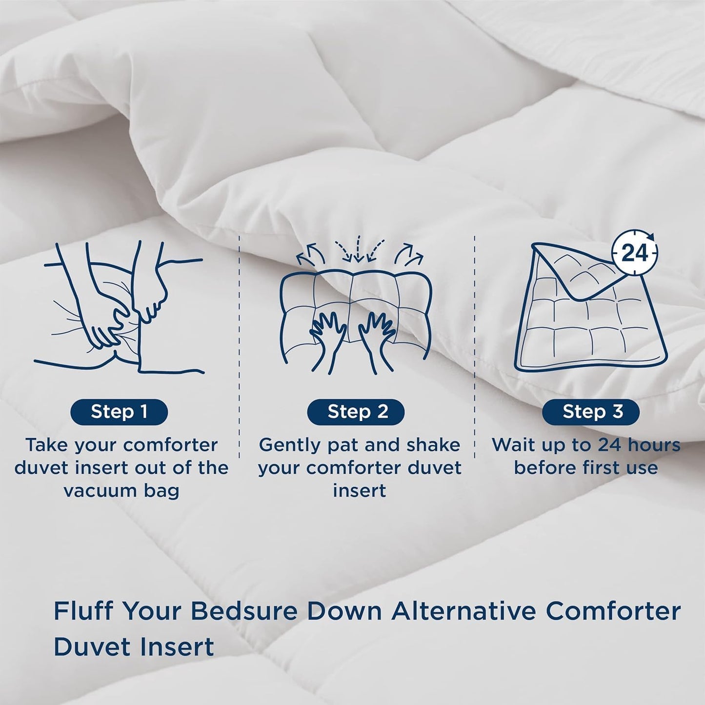 Bedsure Comforter Duvet Insert - All-Season Cal King Size Quilted Down Alternative Bedding | Grey 96 x 102 Inches