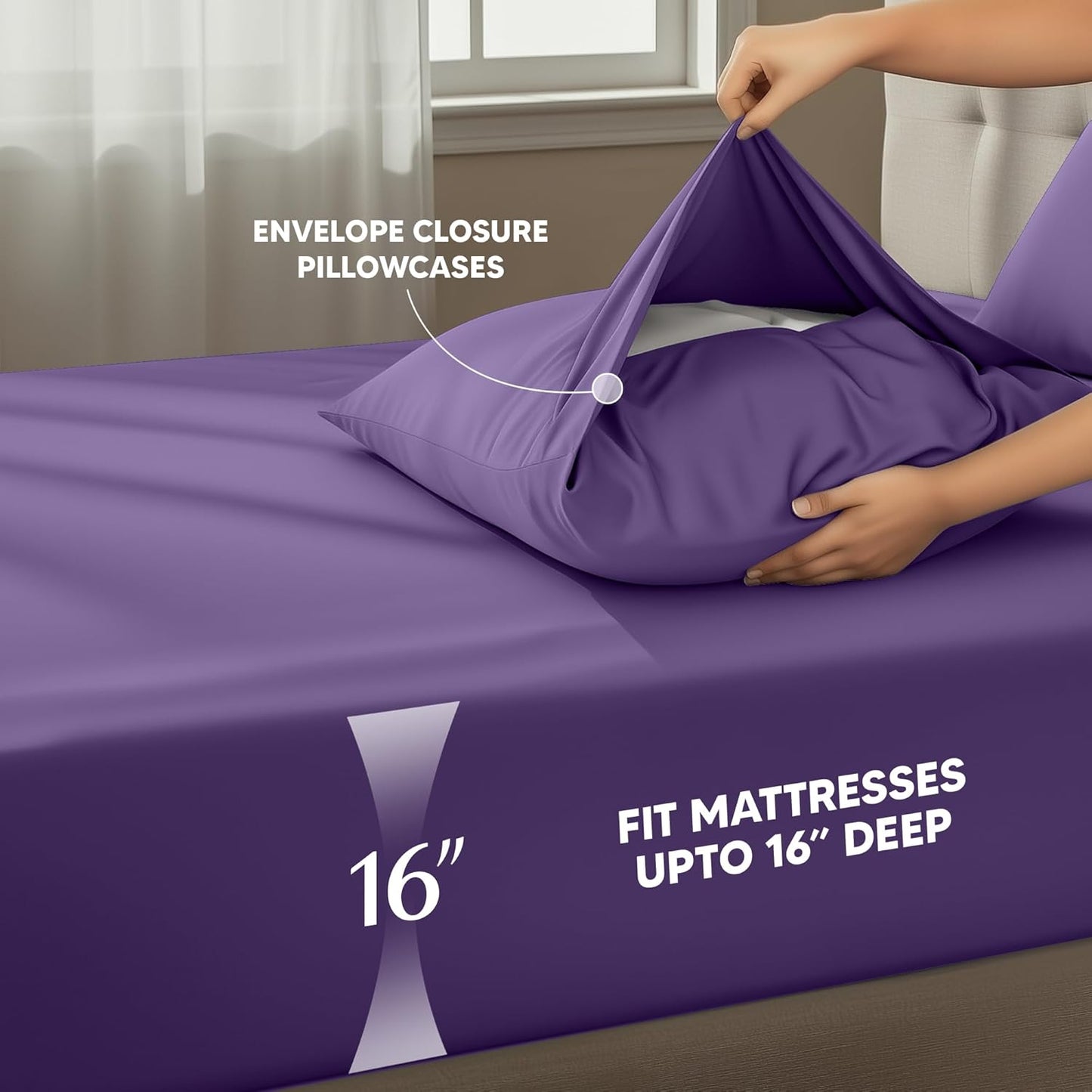 Utopia Bedding Twin Sheet Set - Soft, Breathable Microfiber, 3-Piece Bed Sheets in Eggplant