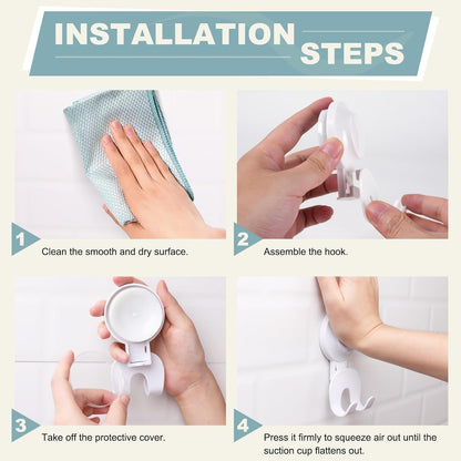 VIS'V Suction Cup Razor Holder - Removable & Reusable Shower Hooks for His and Hers | 2 Pcs, White