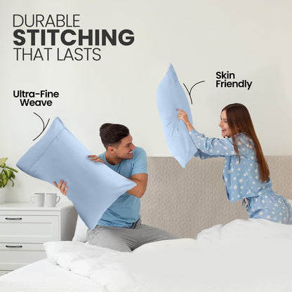 Utopia Bedding Pillow Cases King Size 2-Pack – Soft Brushed Microfiber – Envelope Closure – Perfect for Hospitals, Hotels, Guest Rooms – Oeko-TEX Certified, 20x40 Inches (Ice Blue)