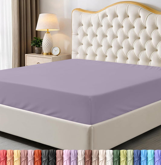 Utopia Bedding Twin Fitted Sheet - Soft Microfiber - Deep Pocket - Fade Resistant - Lavender Color