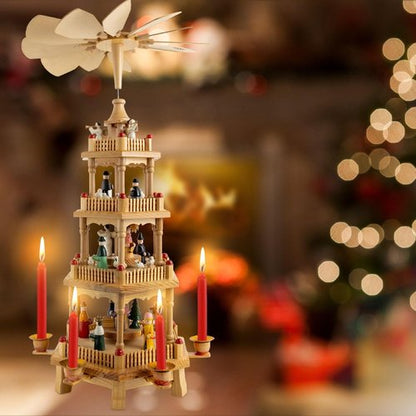 Amyhill 72 Pcs Christmas Pyramid Candles - 4 Inch Red Taper Candles for Tree Decorations