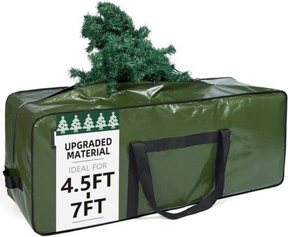 HOMEST Christmas Tree Storage Bag - Zippered Design with Reinforced Handles | Fits 4.5-7ft Artificial Trees, Green