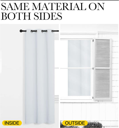 NICETOWN Room Darkening Curtains - Thermal Insulated Grommet Panels for Living Room | 2 Panels, 55x86, Greyish White