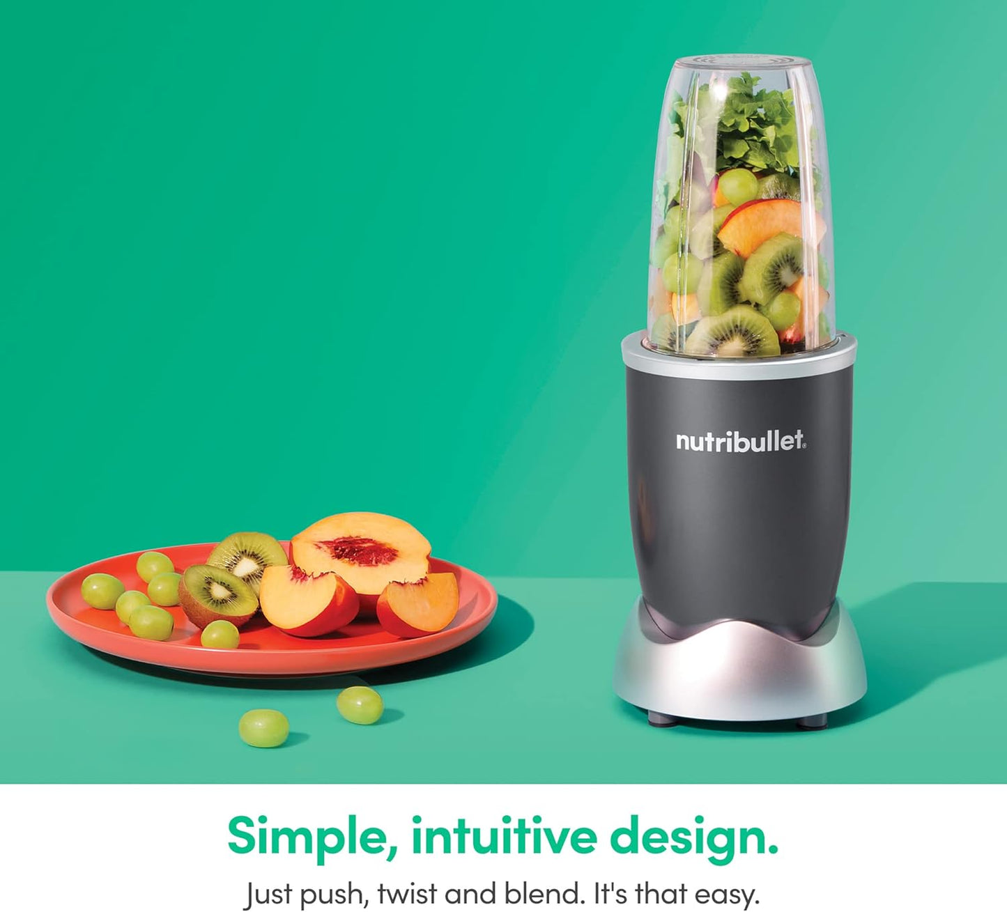 Nutribullet Personal Blender - 24 Ounce Capacity for Smoothies & Food Prep | 600 Watt, Gray (Pack of 2)